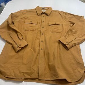 L.L. Bean Chamois Cloth Traditional Fit Camel Shirt Button Down Size XXL Regular